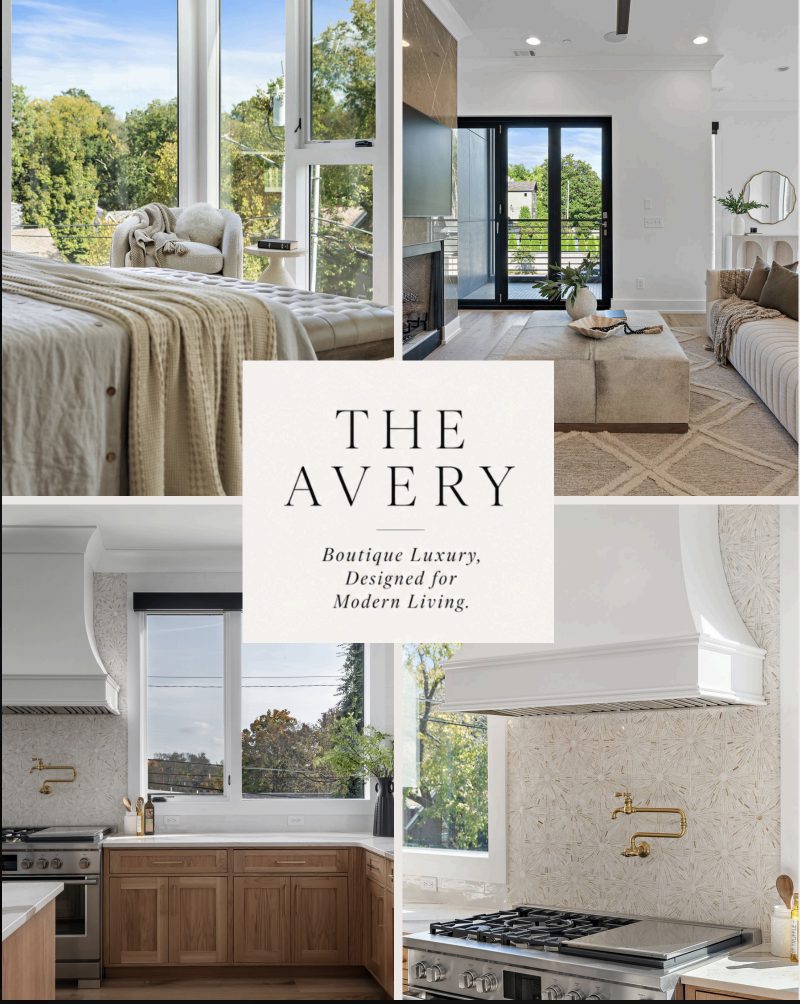 The Avery listing marketing collage