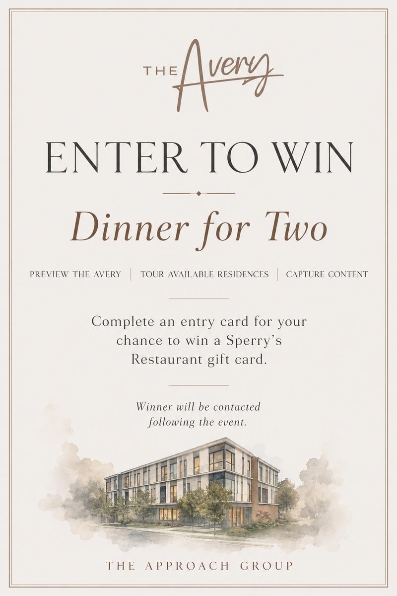 The Avery enter to win promotion flyer