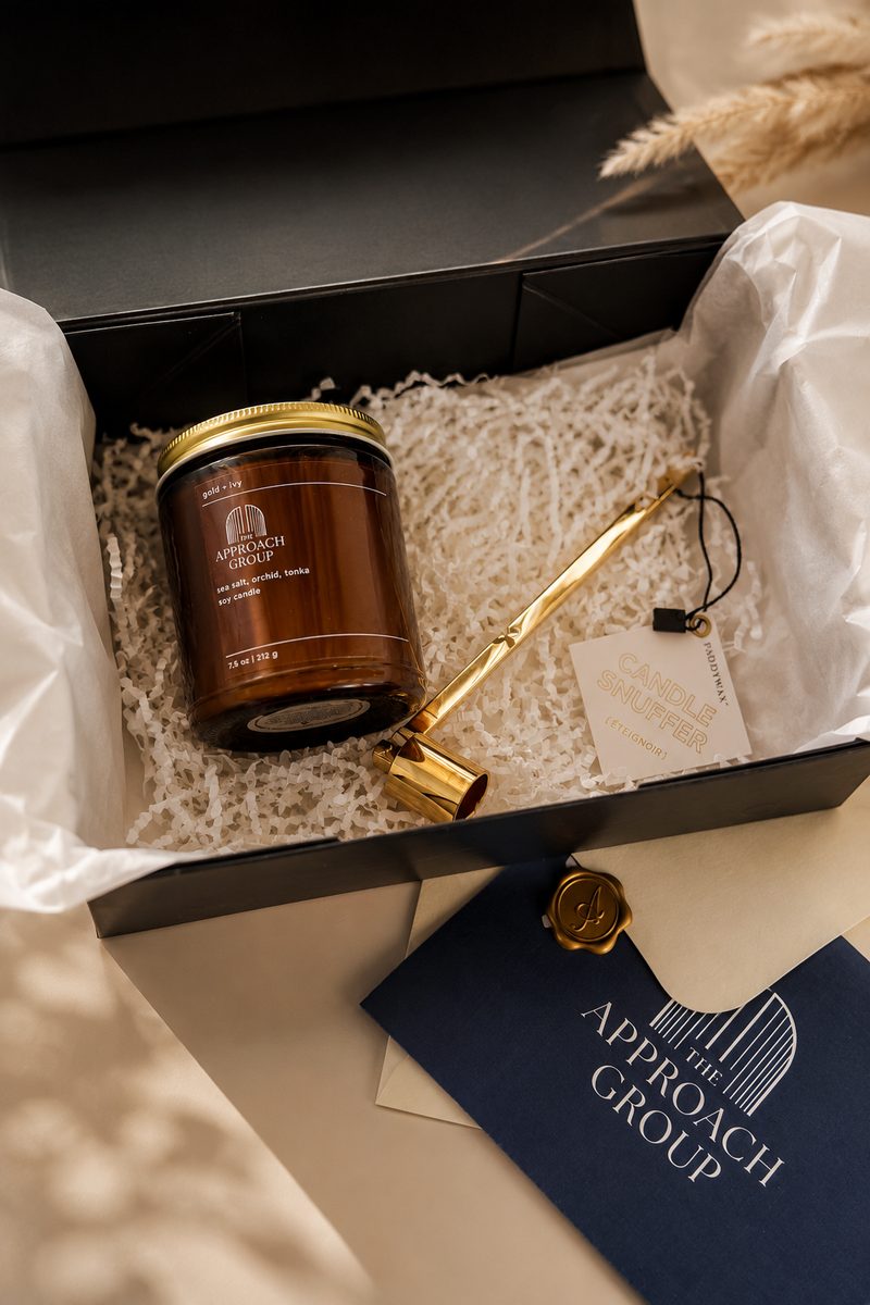 The Approach Group branded closing gift box